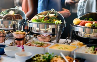 Full dinner buffet spread