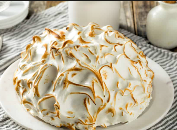 Baked Alaska with flamed meringue
